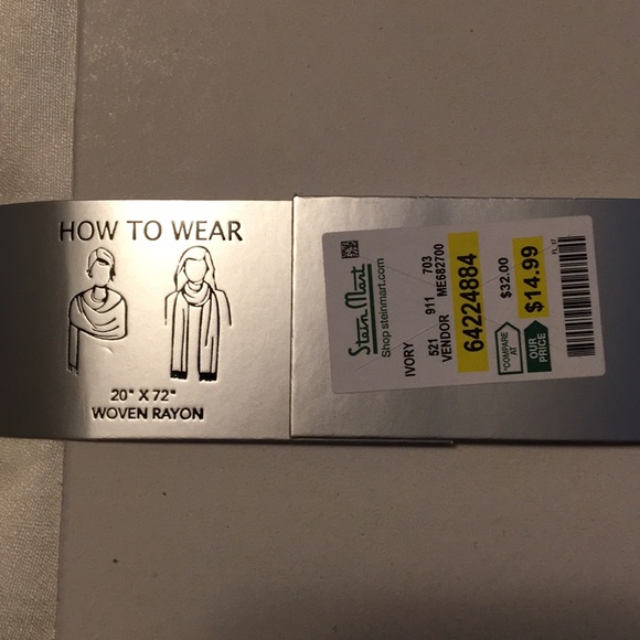 Winter White scarf pashmina - Picture 2 of 2